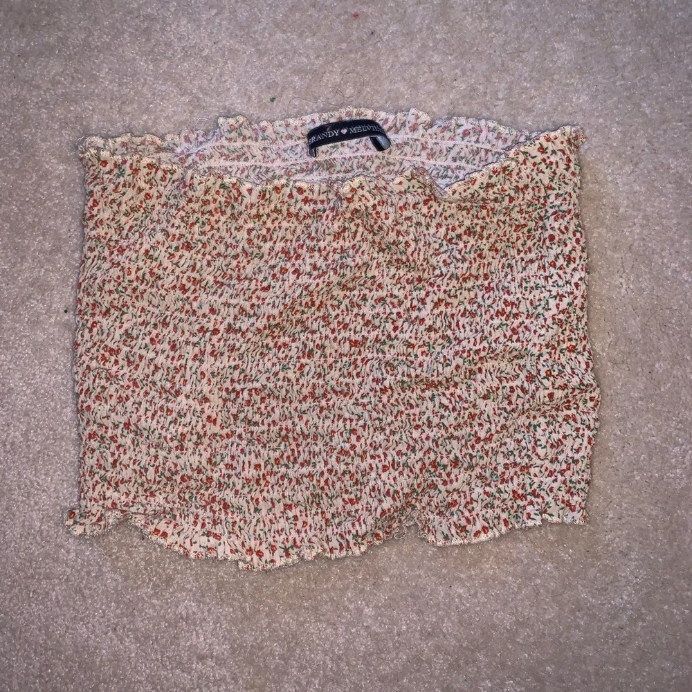 brandy melville floral tube top
